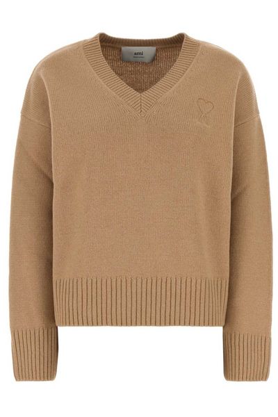 AMI Paris de Coeur V-Neck Knitted Jumper
