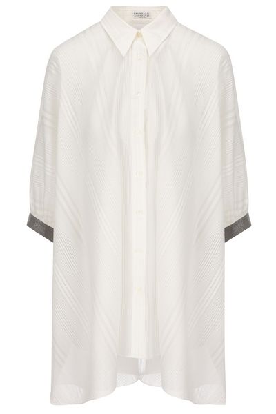 Brunello Cucinelli Semi-Sheer Straight Hem Shirt