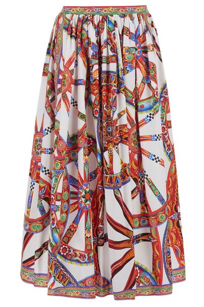 Dolce & Gabbana Carretto Printed Midi Skirt
