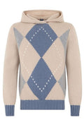 Fedeli Argyle Printed Knitted Hoodie