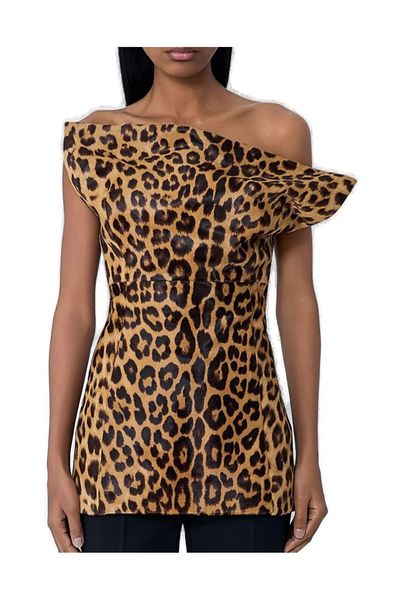 Khaite Corinne Leopard Printed Top