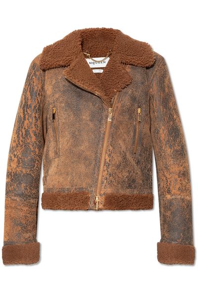 Alexander McQueen Off-Center Zip Aviator Jacket