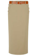 Moschino Belted Buckle Detailed Midi Skirt