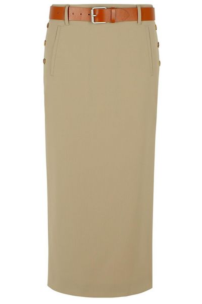 Moschino Belted Buckle Detailed Midi Skirt