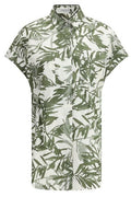 Brunello Cucinelli Leaf Printed Short-Sleeved Shirt