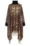 Dolce & Gabbana Leopard Printed Fringed Poncho