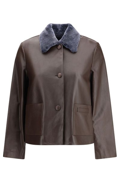 Marni Shearling Collar Leather Jacket