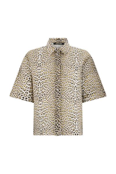 Roberto Cavalli Leopard Printed Short-Sleeved Shirt