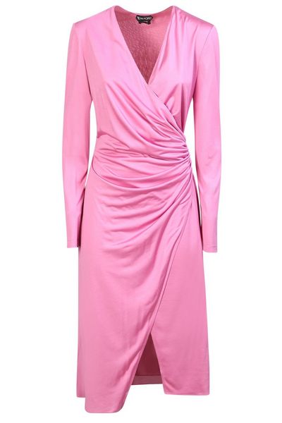 Tom Ford V-Neck Wrap Midi Dress