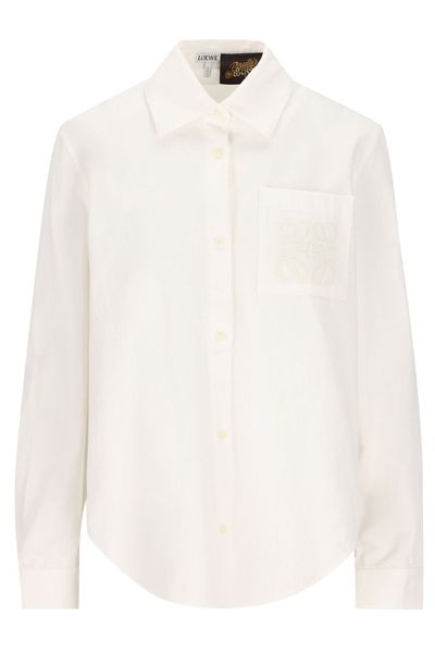 Loewe Anagram Crochet Embroidered Shirt