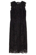 Dolce & Gabbana Floral-Lace Scallop Edge Sleeveless Midi Dress