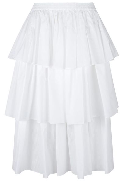 Alaïa Ruffled Midi Skirt