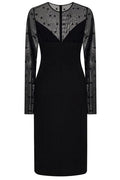 Givenchy V-Neck Sheer Monogrammed Midi Dress