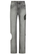 Off-White Cut-Out Straight Leg Jeans