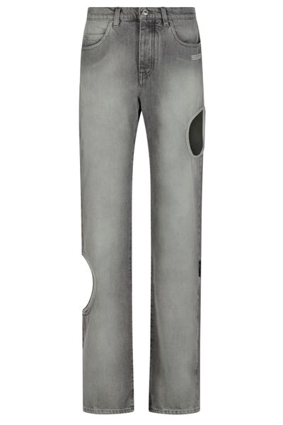 Off-White Cut-Out Straight Leg Jeans