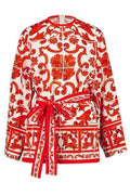 Dolce & Gabbana Majolica Printed Wrap Blouse