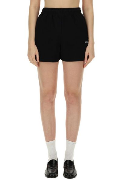 ROTATE Logo Embroidered High Waist Shorts