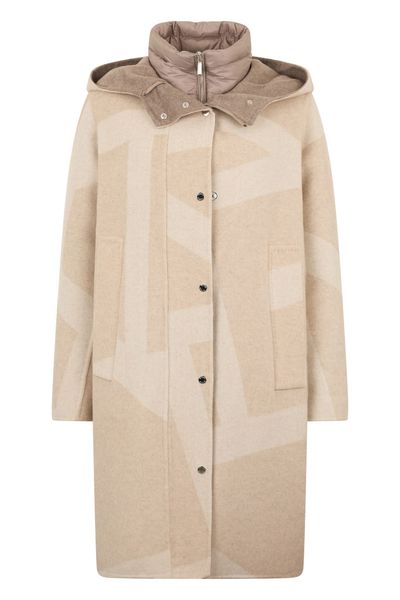 Moorer Sasha Hooded Patterned Coat