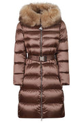 Moncler Leersies Shearling Trimmed Long Down Coat