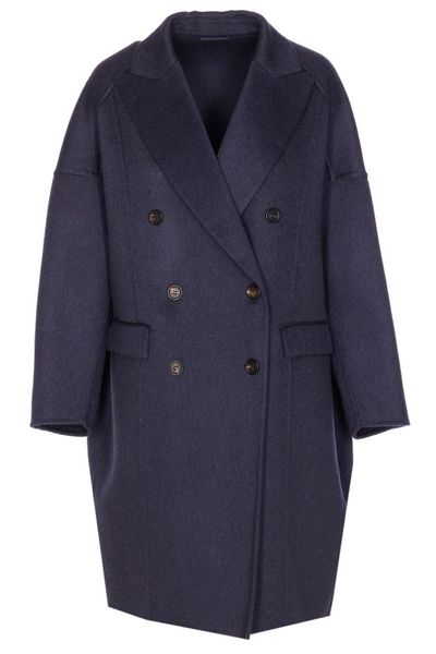 Brunello Cucinelli Double Breasted Long-Sleeved Coat