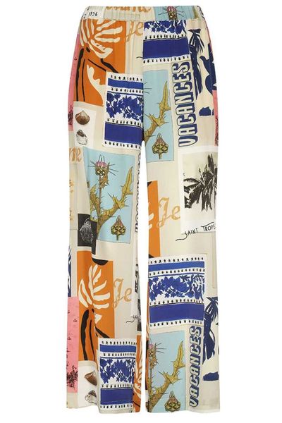 Weekend Max Mara Vacation Print Wide-Leg Pants