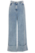 Lanvin Wide-Leg Cuffed Denim Jeans