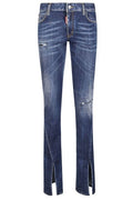 Dsquared2 Distressed Split Cuffs Trumpet Bootcut Jeans
