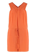 Equipment Pleated V-Neck Jumpsuit