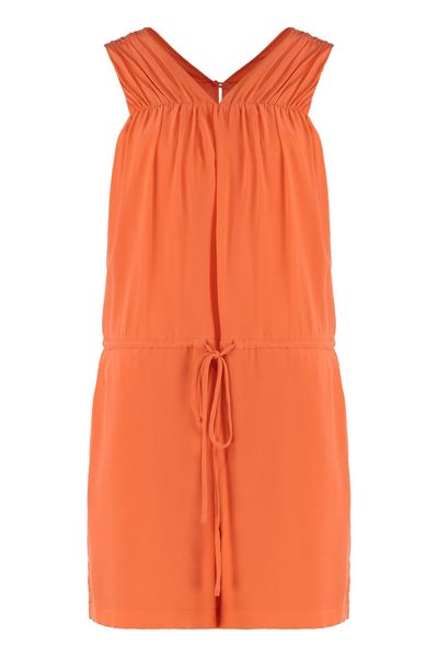 Equipment Pleated V-Neck Jumpsuit