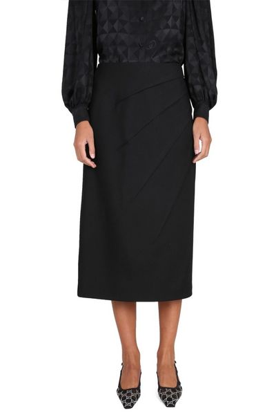 Gucci Drap Detailed Tailored Midi Skirt