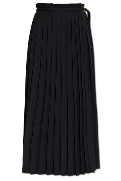 AMI Paris Twill Pleated Maxi Skirt