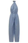 The Andamane Amber Striped Halterneck Jumpsuit