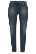 Versace Logo-Patch Tapered Leg Jeans