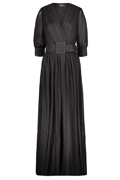 Rochas Pleated Chiffon Long Dress