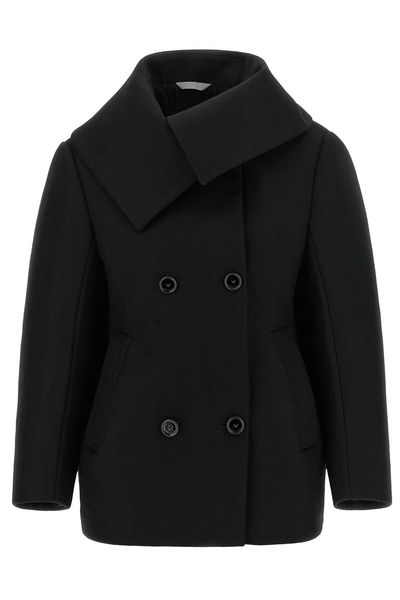 Balenciaga Asymmetrical Neck Caban Coat