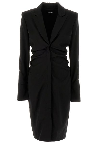 Tom Ford Long-Sleeved Ruched Midi Dress