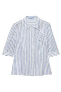 Prada Bow Detail Striped Shirt