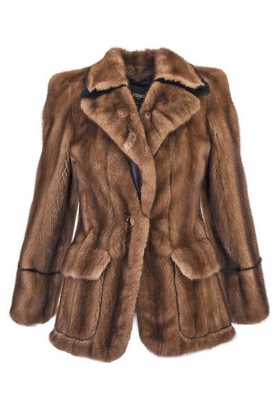 Fendi Single Breasted Fur Jacket