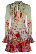 Roberto Cavalli Long Sleeved Ruffled Mini Dress