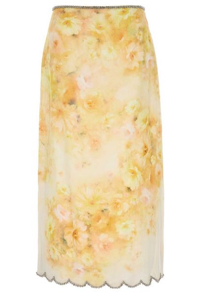 Zimmermann Crush Scalloped Midi Skirt