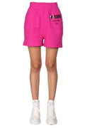 Moschino Logo Printed Elastic Waist Shorts