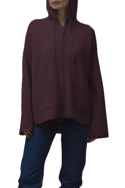 Allude Zip-Up Knitted Hoodie