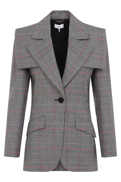 Chloé Checked Cape-Detail Blazer