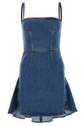 Alexander McQueen Spaghetti Strap Denim Mini Dress