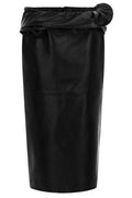 Magda Butrym Draped Leather Midi Skirt