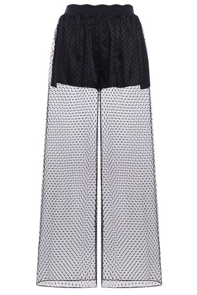 Alaïa Wide Leg Mesh Pants