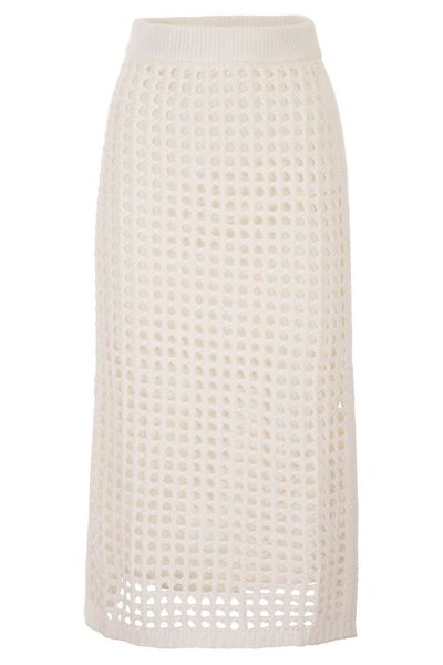 Max Mara Mxpgeode Openwork Midi Skirt
