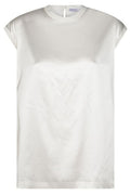 Brunello Cucinelli Cap-Sleeved Crewneck Satin Blouse