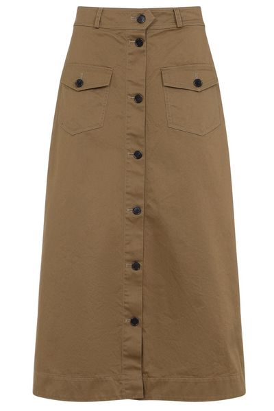 Saint Laurent Button Detailed A-Line Skirt