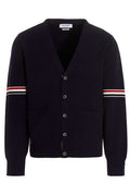 Thom Browne Stripe Detailed V-Neck Cardigan